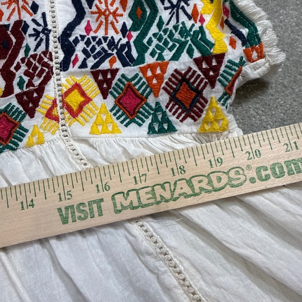 THML Oaxacan Embroidered Cotton Gauze Babydoll Blouse Large Peasant Tribal Boho - Picture 13 of 13